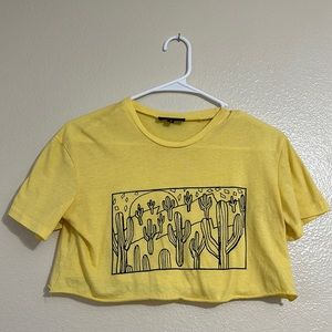 Medium yellow crop top from HAOYOUDUO